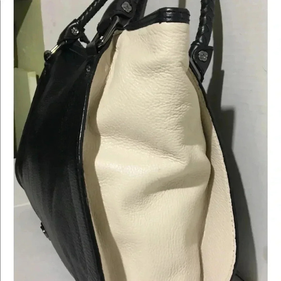 Elliott Lucca Black/ white leather handbag - Picture 7 of 8